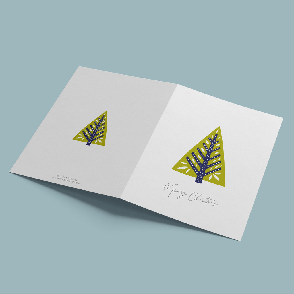 Decorative Folk Tree Christmas Card Pack - Ditsy Chic