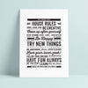 Personalised Family House Rules Print - Ditsy Chic