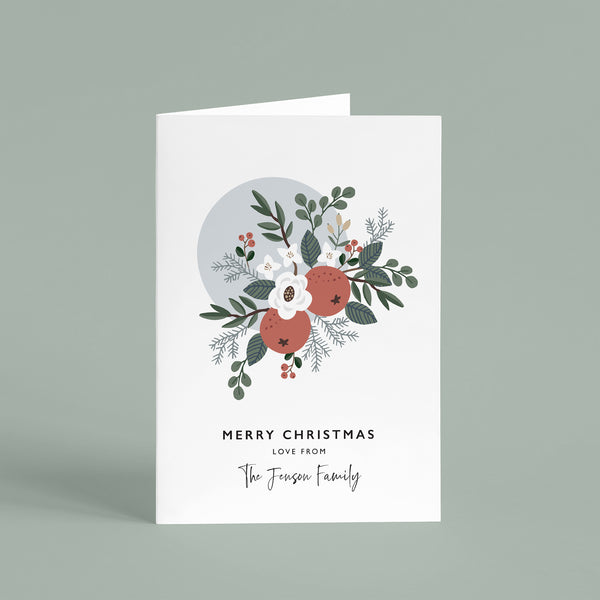 Personalised Floral Bouquet Christmas Card Pack - Ditsy Chic