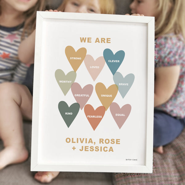 Personalised 'We Are' Kind Children's Affirmation Print - Ditsy Chic