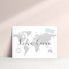 Personalised World Map Travel Table Name Cards - Ditsy Chic