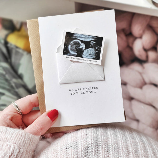 Personalised Baby Scan Photo Announcement Card - Ditsy Chic