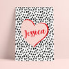 Children's Personalised Heart Name Nursery Print - Ditsy Chic