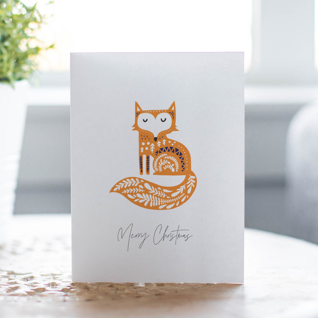 Decorative Folk Fox Christmas Card Pack - Ditsy Chic