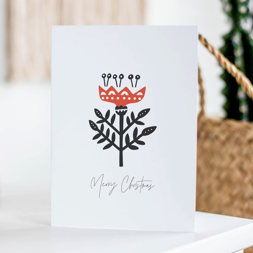 Decorative Folk Thistle Christmas Card Pack - Ditsy Chic