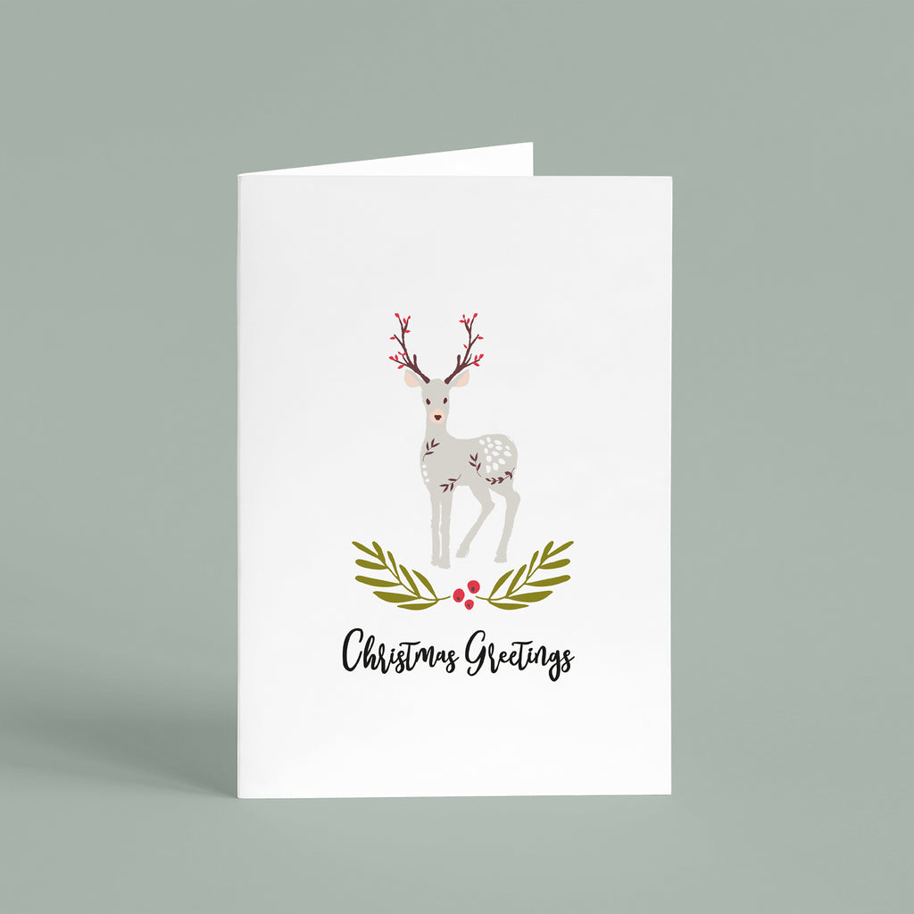 Decorative Folk Reindeer Christmas Card Pack - Ditsy Chic