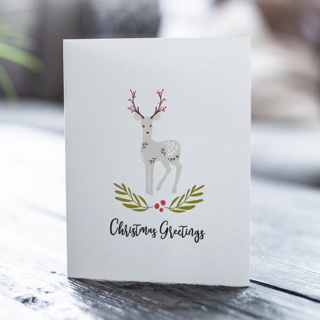 Decorative Folk Reindeer Christmas Card Pack - Ditsy Chic