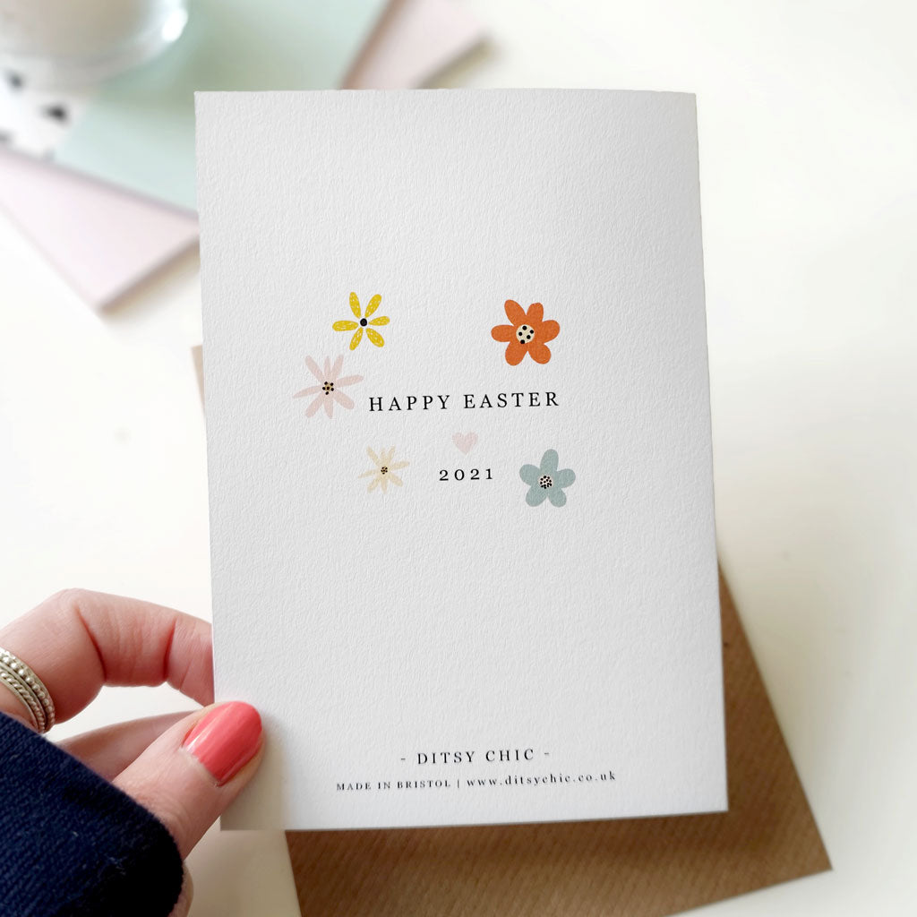 Floral Personalised Happy Easter Card With Secret Photo - Ditsy Chic