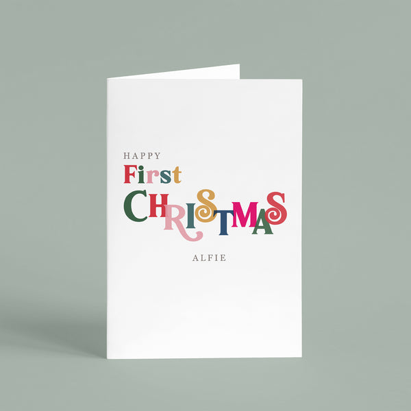 Personalised Baby's First Christmas Card - Ditsy Chic