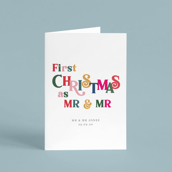 Personalised 'First Year As Mr And Mr' Christmas Card - Ditsy Chic