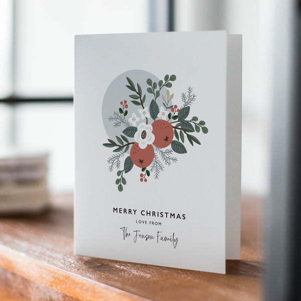 Personalised Floral Bouquet Christmas Card Pack - Ditsy Chic