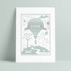Personalised Children's Motivational Name and Date Balloon Print - Ditsy Chic