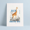 Personalised Giraffe Name And Date Nursery Print - Ditsy Chic