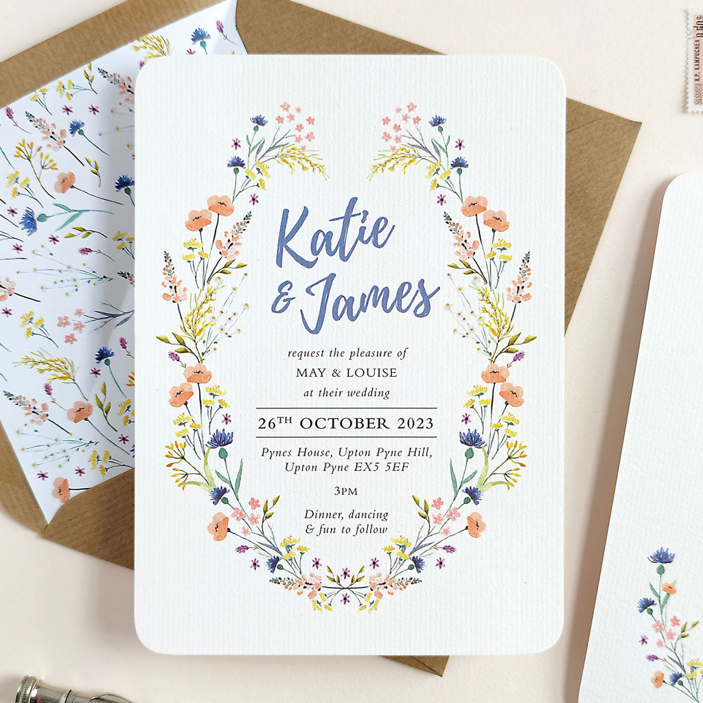 Wildflower Wedding Invitation - Ditsy Chic