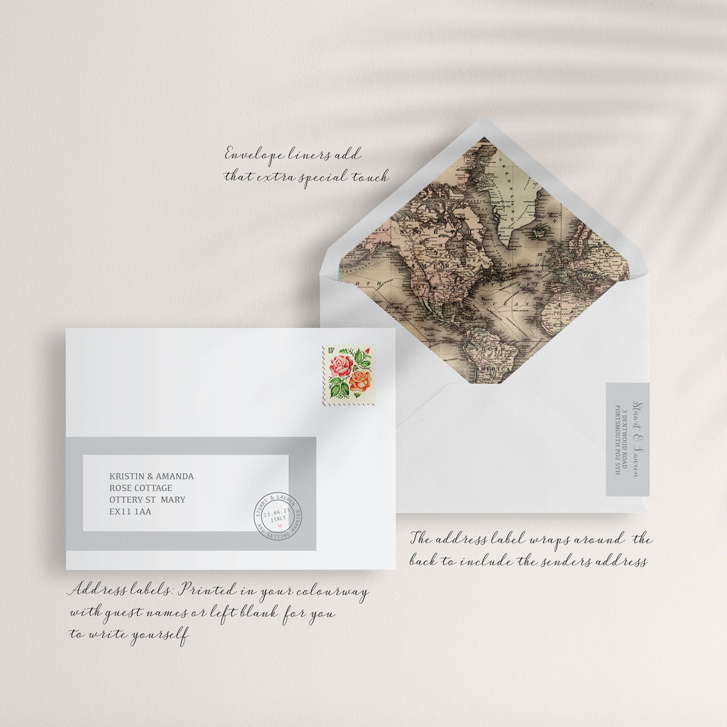 'Fly away with us' Destination Travel Save The Date Wedding Tag - Ditsy Chic