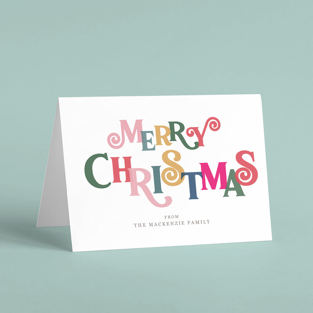Merry Christmas Personalised Card Pack - Ditsy Chic
