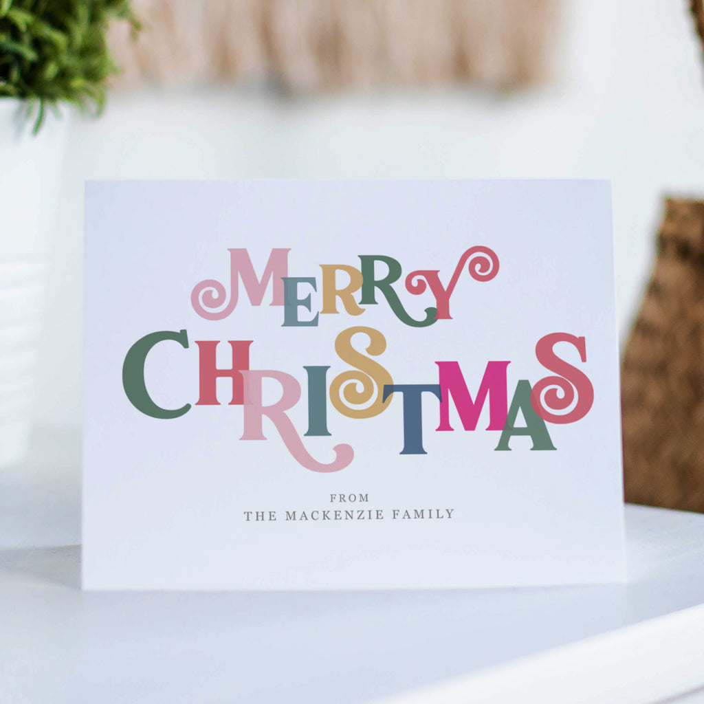 Merry Christmas Personalised Card Pack - Ditsy Chic