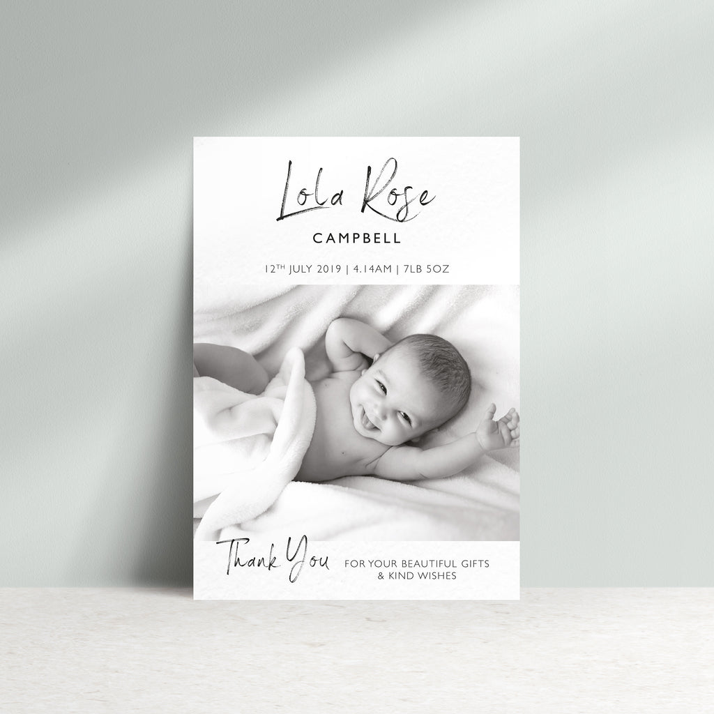 Personalised New Baby Photo Thank You Card - Ditsy Chic