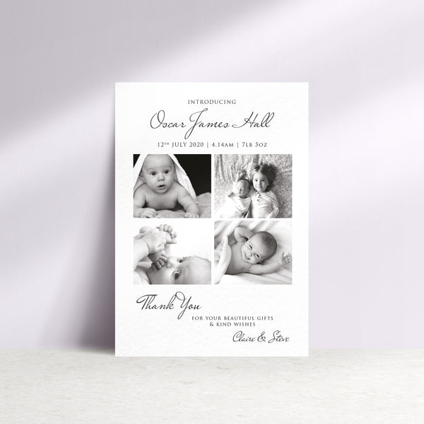 Personalised Multi Baby Photo Thank You Card - Ditsy Chic