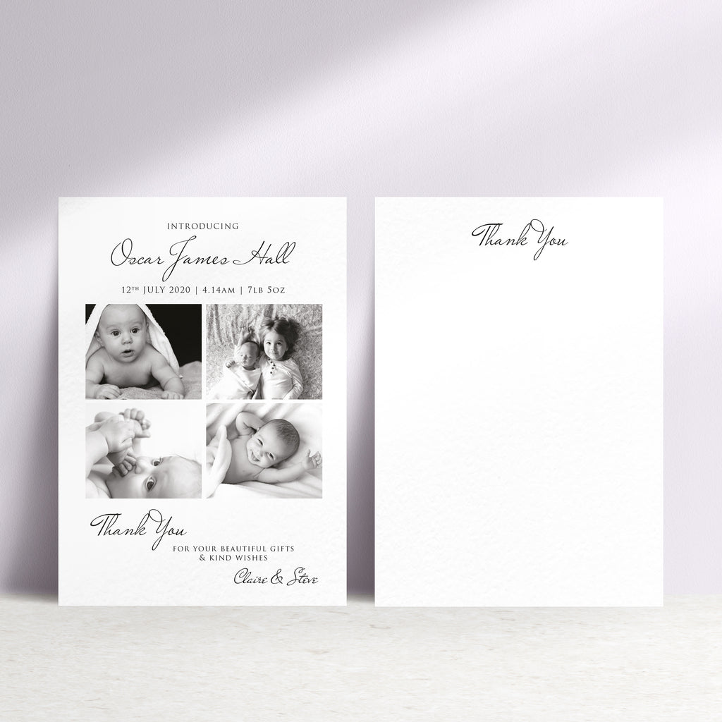 Personalised Multi Baby Photo Thank You Card - Ditsy Chic