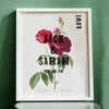 Botanical Rose Personalised Wedding & Anniversary Date Print - Ditsy Chic