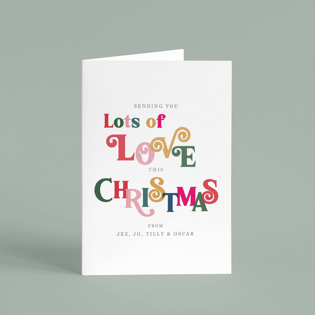 Personalised 'Sending Love' Christmas Card Pack - Ditsy Chic