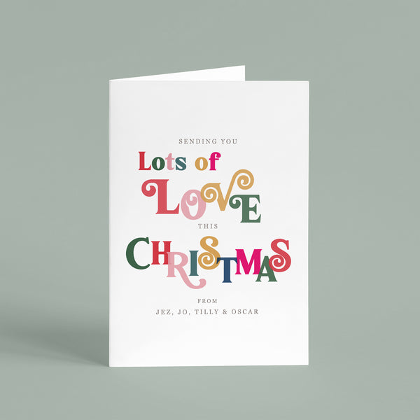 Personalised 'Sending Love' Christmas Card Pack - Ditsy Chic