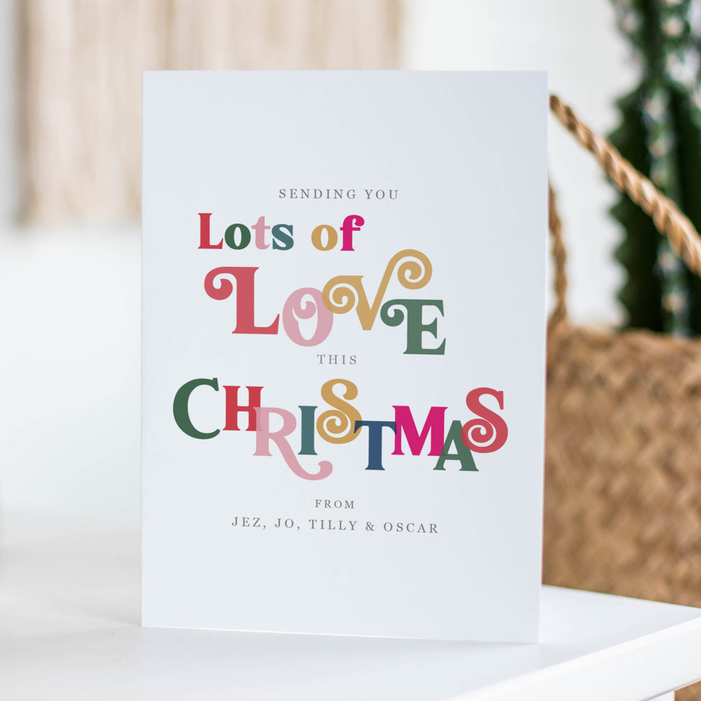 Personalised 'Sending Love' Christmas Card Pack - Ditsy Chic