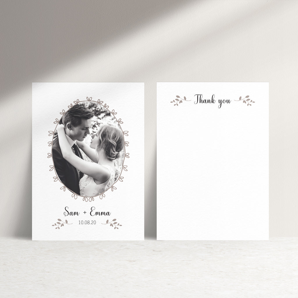 Personalised Wedding Photo Thank You Card - Ditsy Chic