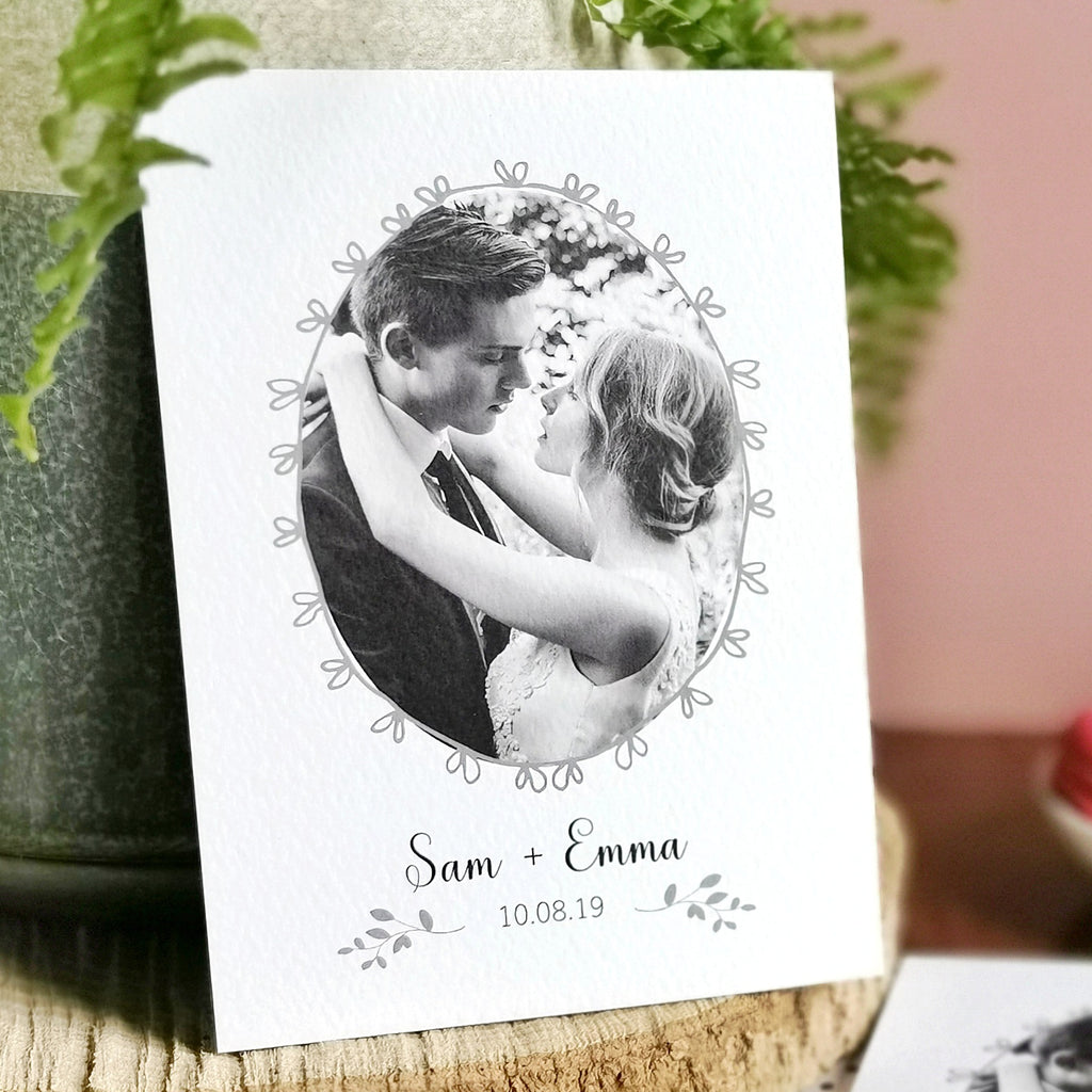 Personalised Wedding Photo Thank You Card - Ditsy Chic