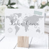 Personalised World Map Travel Table Name Cards - Ditsy Chic
