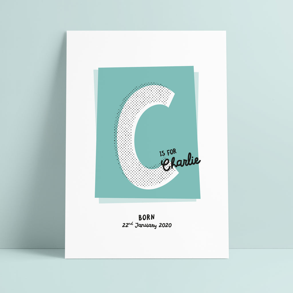 Personalised Retro Letter Name Print - Ditsy Chic
