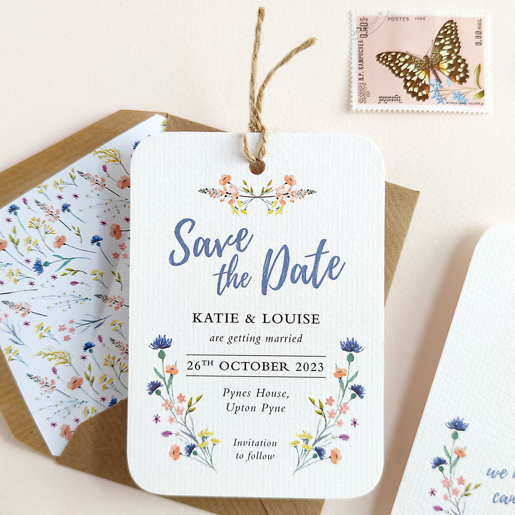 Wildflower Save the Date Tag - Ditsy Chic