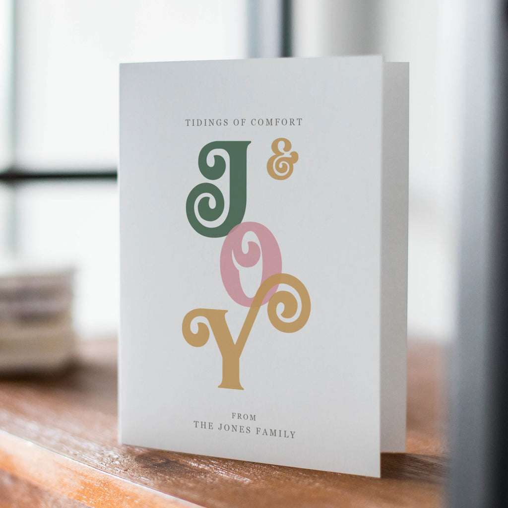 Personalised 'Comfort And Joy' Christmas Card Pack - Ditsy Chic