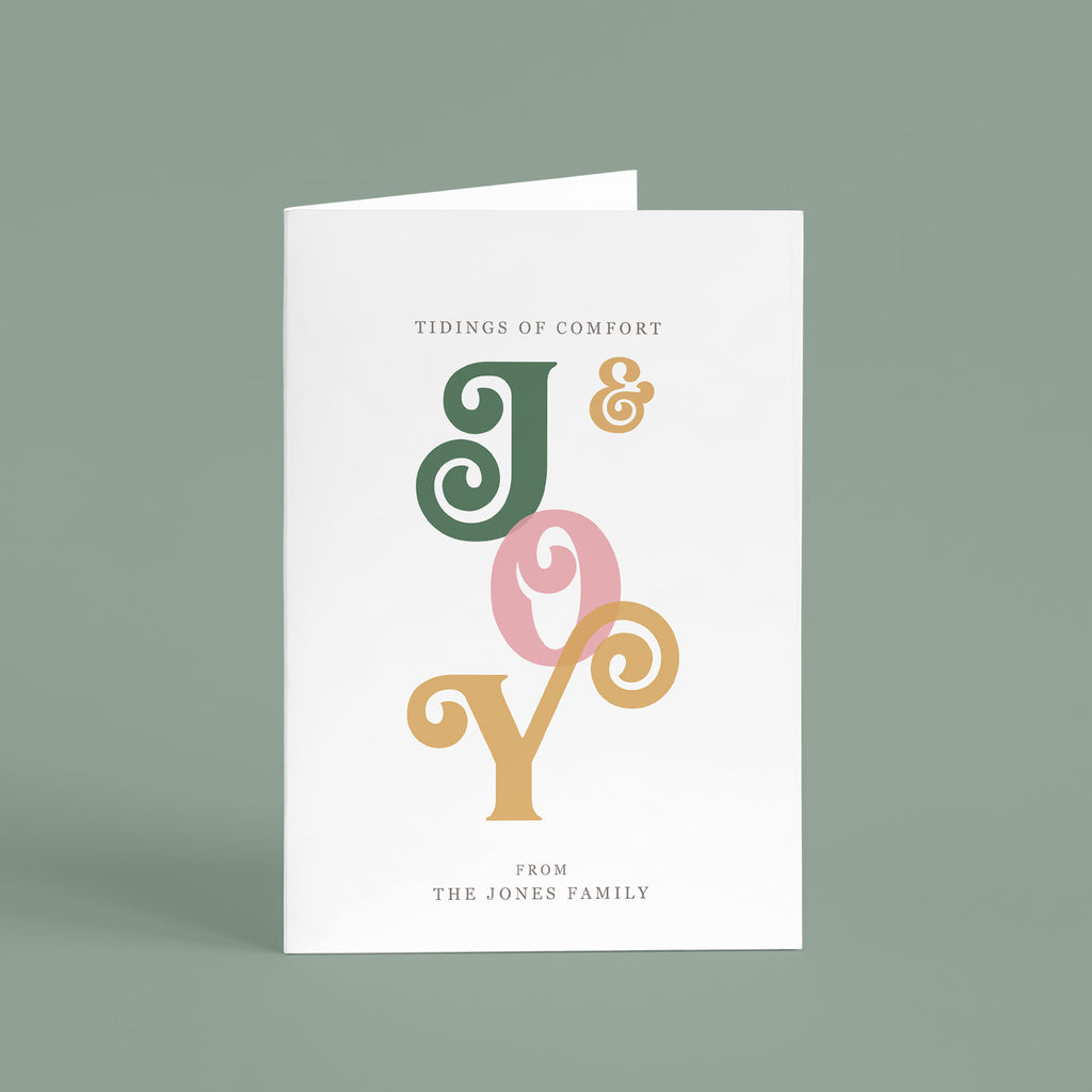 Personalised 'Comfort And Joy' Christmas Card Pack - Ditsy Chic