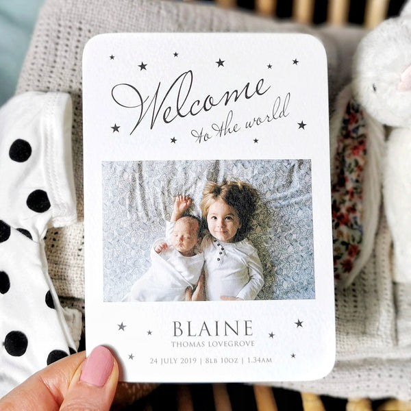 Welcome To The World Personalised Baby Thank You Card - Ditsy Chic